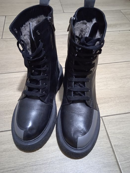 Сапоги кожаные зимние