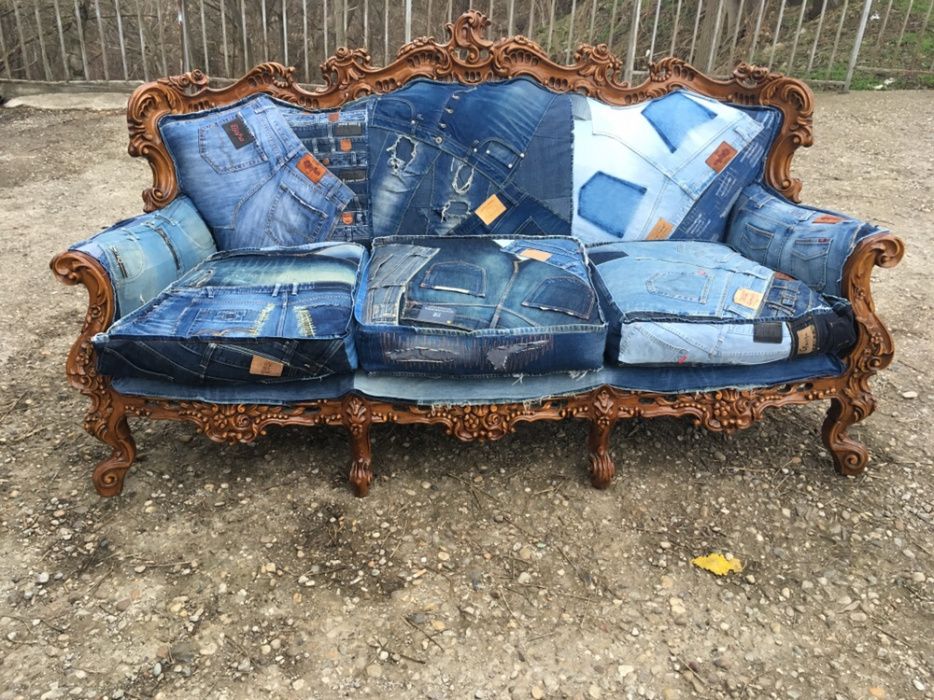 Дънкови дивани / Мека мебел / Ръчно изработени дамаски