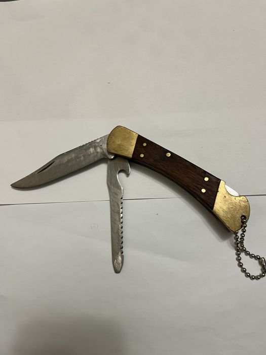 Briceag camping cu doua lame si mecanism blocare L total 215 mm
