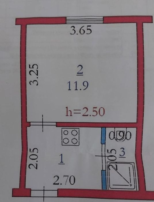 Продам 1 кв. 1/2 эт. 20 м2. Желянка