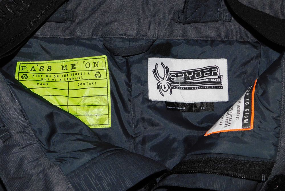 Pantaloni schi Spyder bretele Primaloft copii 14 ani