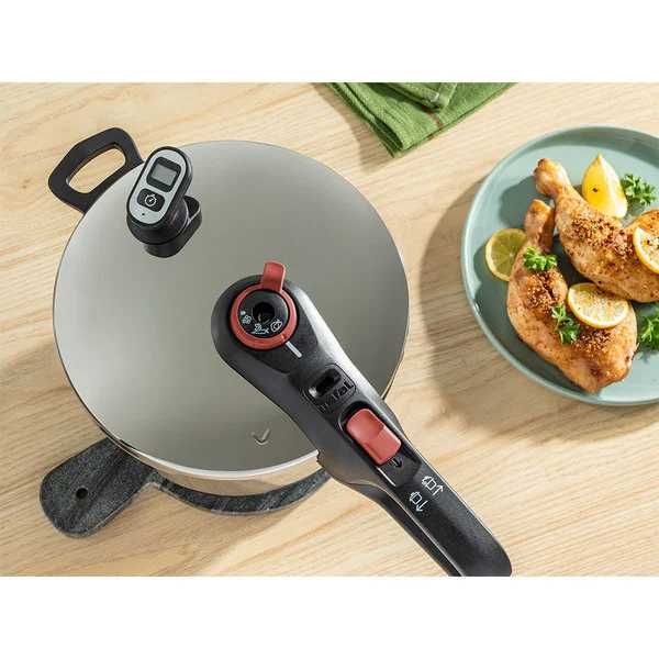 Oala sub presiune Tefal 6l, inox argintie cronometru sigilata in cutie