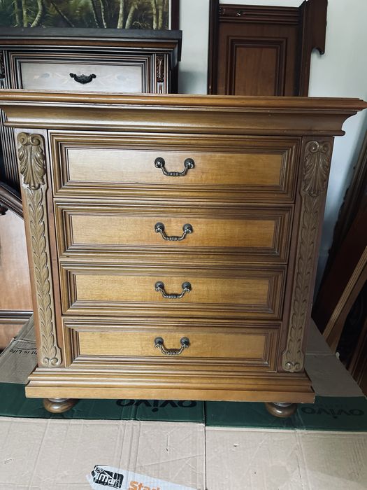 Pat lemn masiv+noptiere+somiera