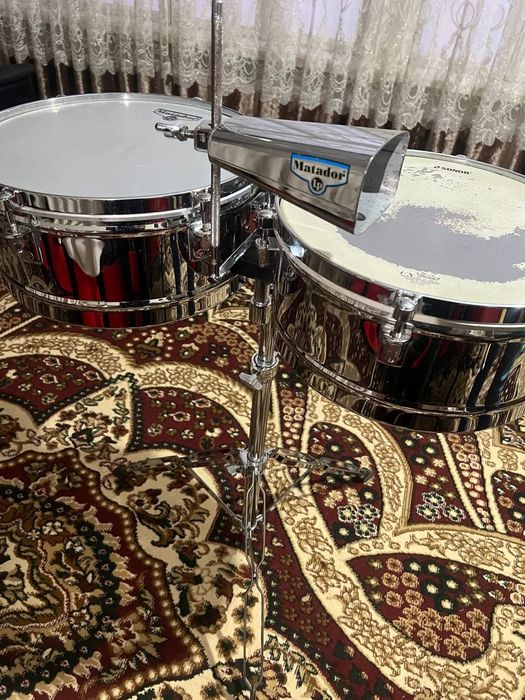 LP Matador Timbal 14” va 15” + Stand + Cowbell – 1 yil ishlatilgan,