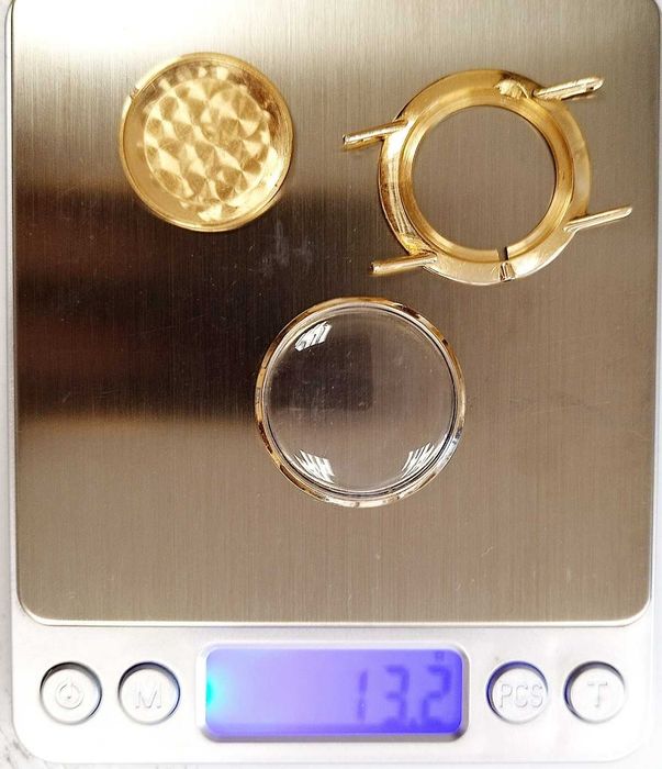 Стар часовник Полет, златен, 14К, 583, СССР, диам. 33 мм