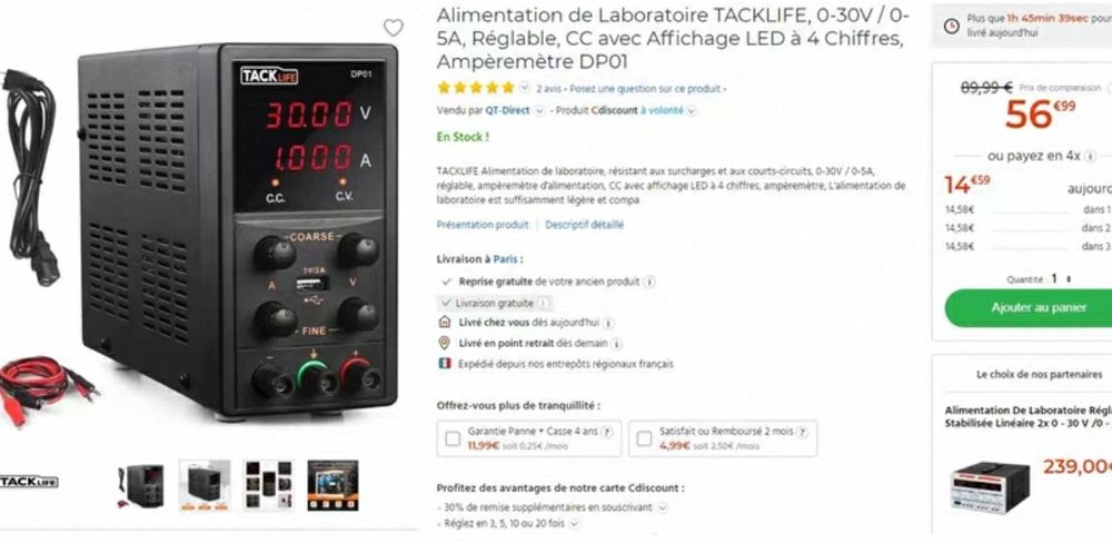 Лабораторный источник питания TACKLIFE модель MDC01