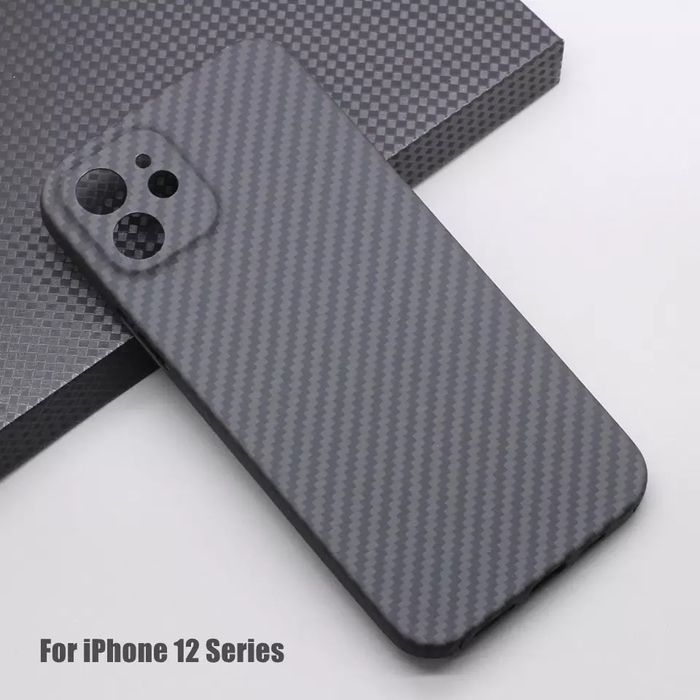 Husa KEVLAR Fibra Carbon Subtire Neagra Iphone 12/13/14/15/16 PRO MAX
