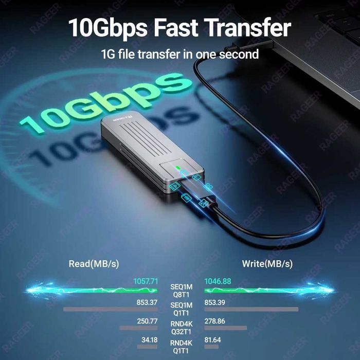 Carcasa / adaptor / rack SSD M.2 NVME USB 3.2, 2230-2280, 2TB
