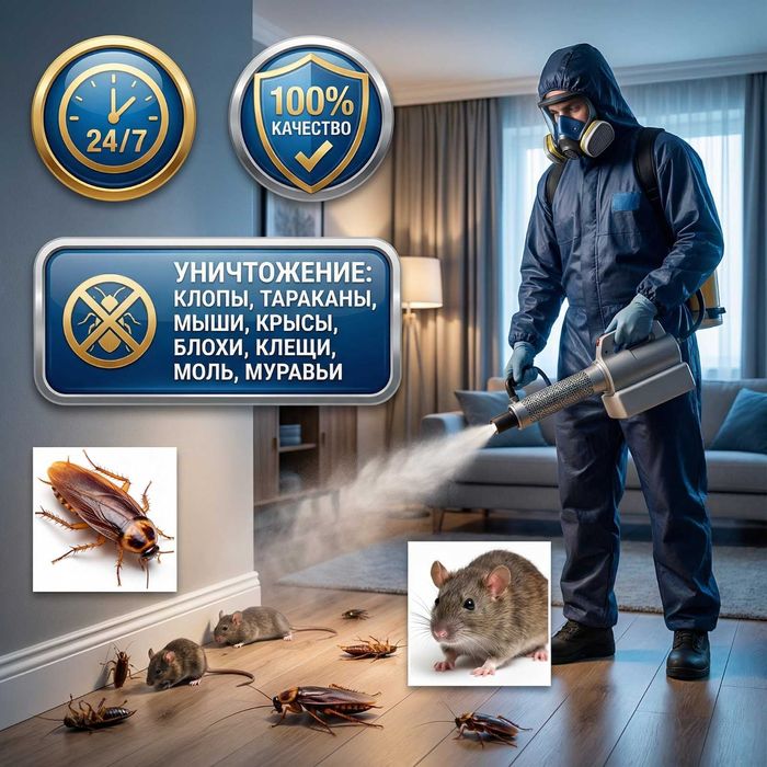ДЕЗИНФЕКЦИЯ!Супер уничтожение Крыс Таракан Муравьи Клопов Блох Мыши Ос