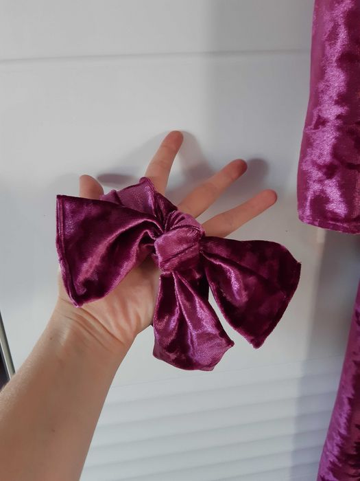 Set rochite mama-fiica, din catifea, mov placut
