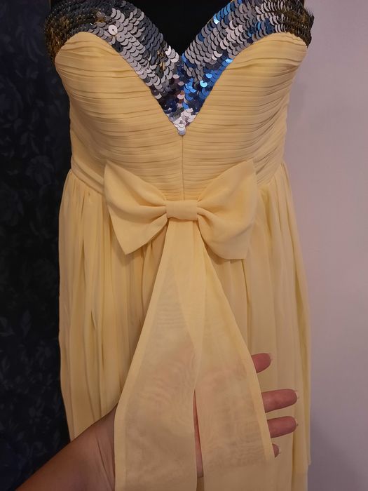 Rochie voal top galbena marime 40 paiete