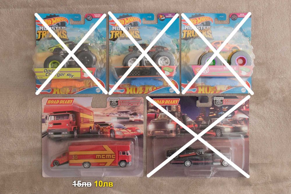 Метални колички Hot Wheels 1/64 (mainline TH color changers monster)