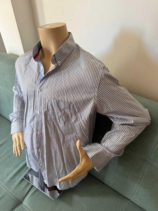 Frant / Франт – нова стилна раирана мъжка риза, XL, блуза, мъжки ризи