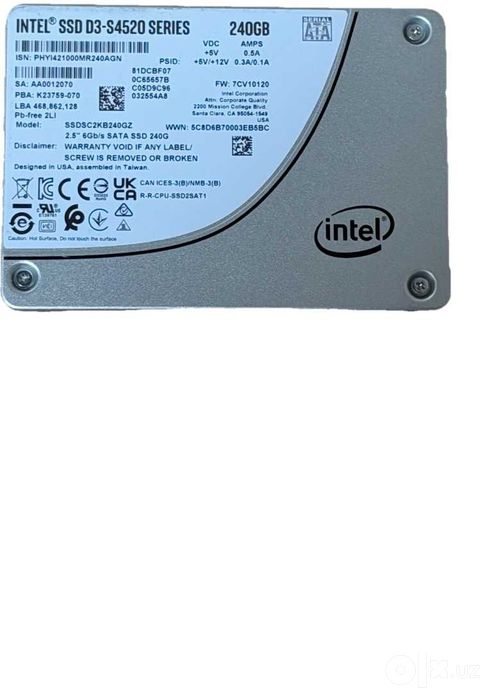 Жесткий диск SSD для сервера Intel D3-S4520, 240 GB