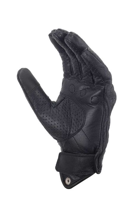 Manuși Moto din Piele Perforată cu Protecție Carbon, PES, Negru