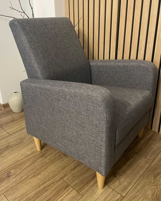 Fotoliu gri din material textil, stare foarte buna,  JYSK!