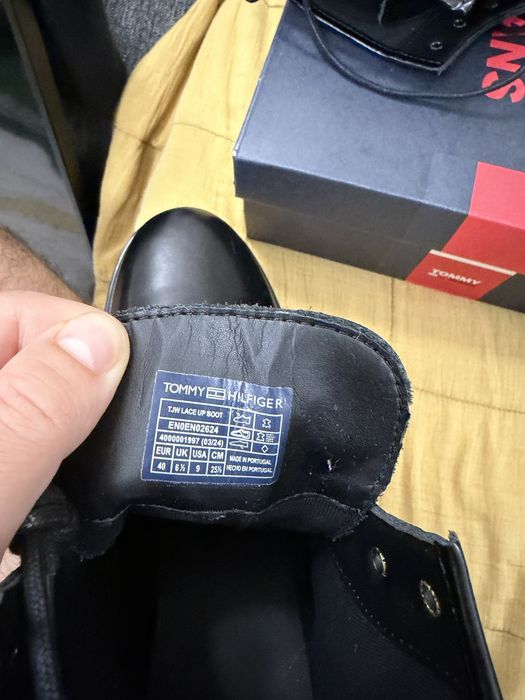 Tommy Jeans Lace-Up ghete dama din piele neagra marimea 40 noi