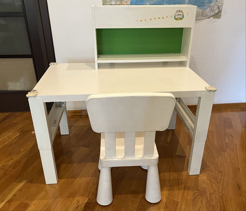 Стол детский «растущий» + стул IKEA б/у