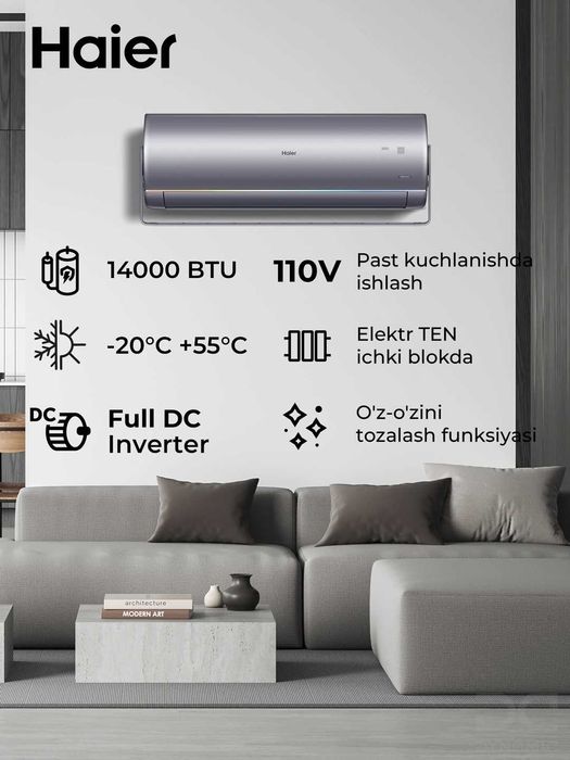 Кондиционер Flora HEAT Inverter AS12IDHHRA-BL1 инверторный 35 кв.м R32