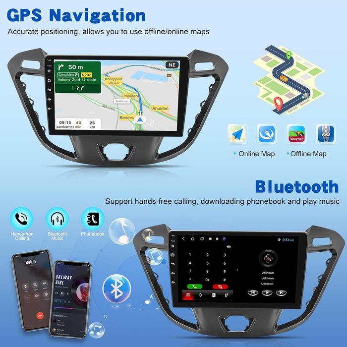 Android автомобилно радио за Ford Transit Tourneo Custom 2013-2021