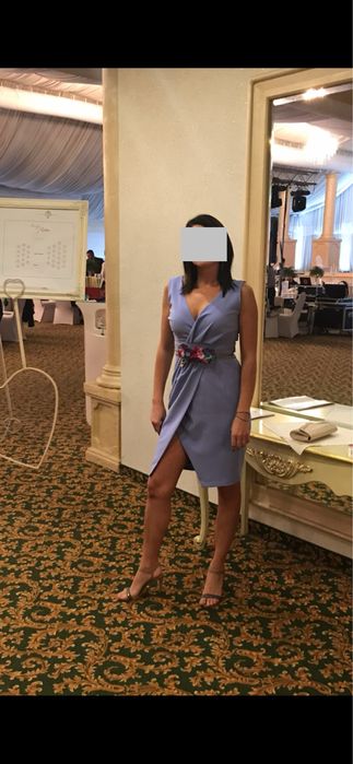 Rochie eleganta, midi, parte peste parte