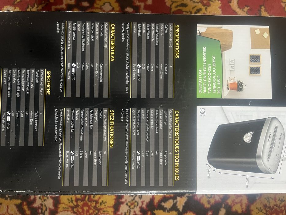 Distrugator de documente Fellowes 53C