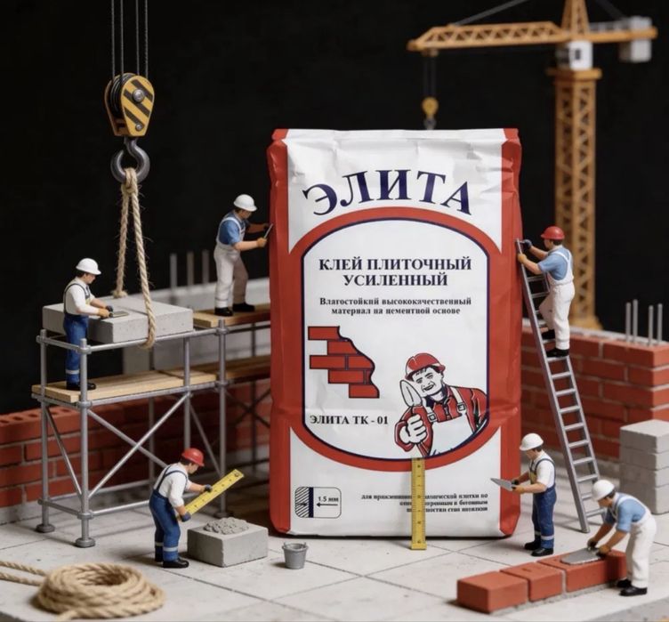 Кафелный клей усилинный, kafelniy kley elita optim