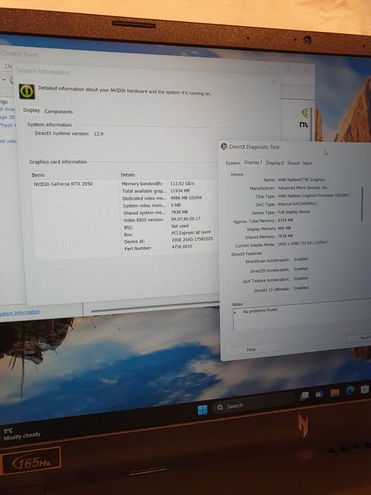 NOU ! Acer Nitro,15"FHD,Cpu Ryzen5,Ram16gb DDR5,SSD 512gb,Nvidia RTX