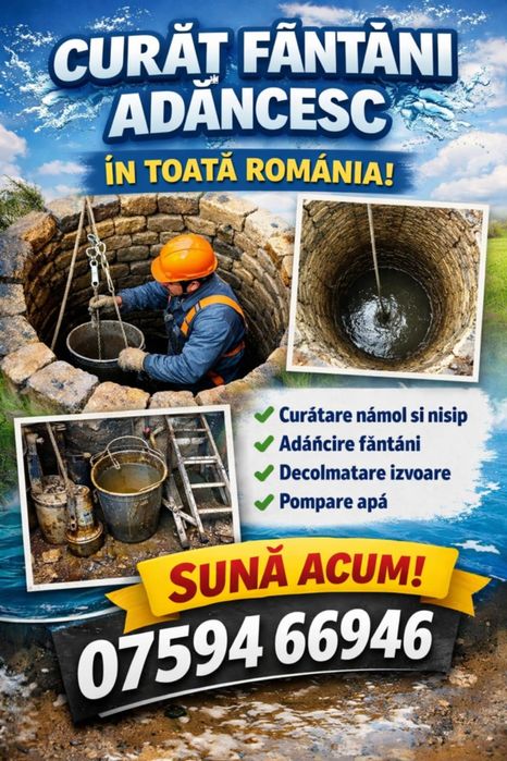 Curatare fantana decolmatare