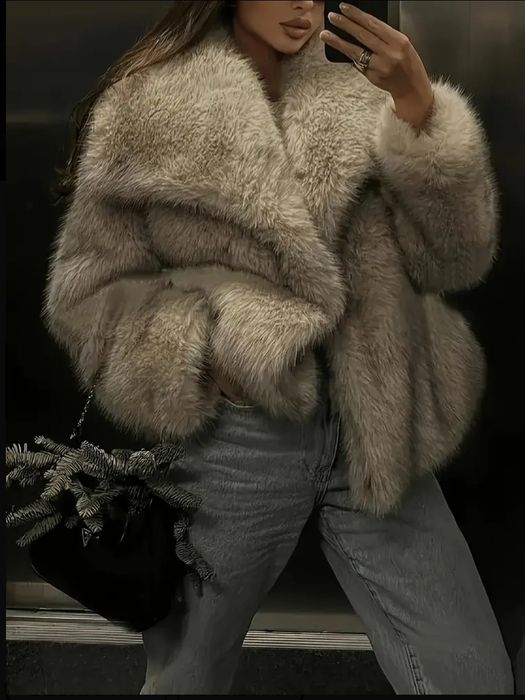 Палто изкуствен косъм оувърсайз