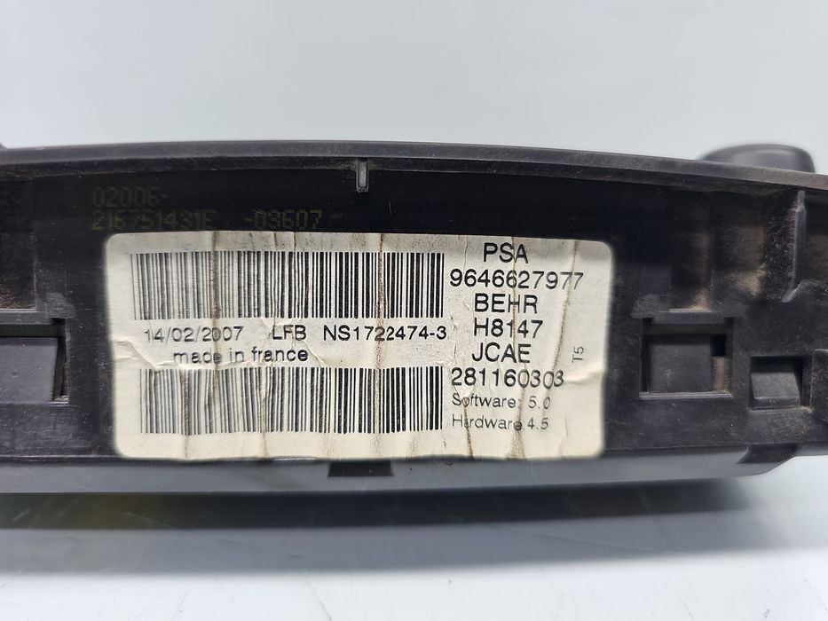 Panou comanda clima PEUGEOT 307 [Fabr 2000-2008] 9646627977