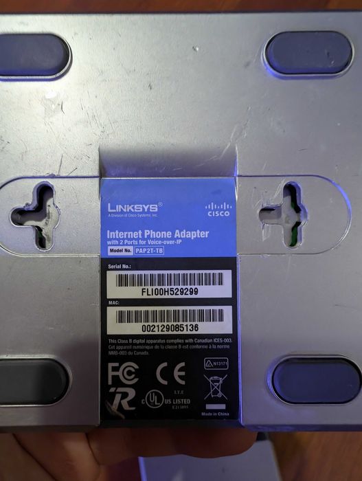 Телефонен адаптер Linksys Pap2t-tb VOIP