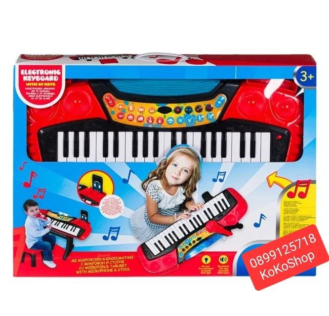 Детско пиано с микрофон и столче/детско пиано/пиано