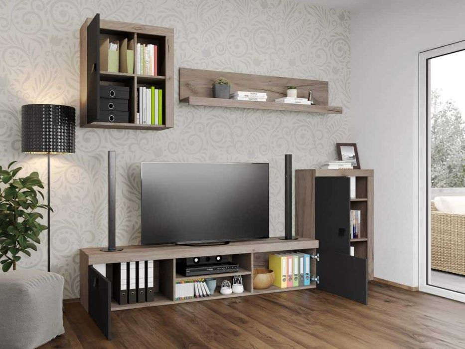 Pachet Mobila Dormitor + Living Gri Antracit / K02