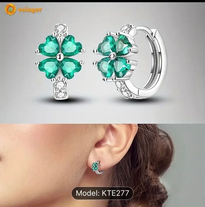 Vand cercei de argint in forma de trifoi