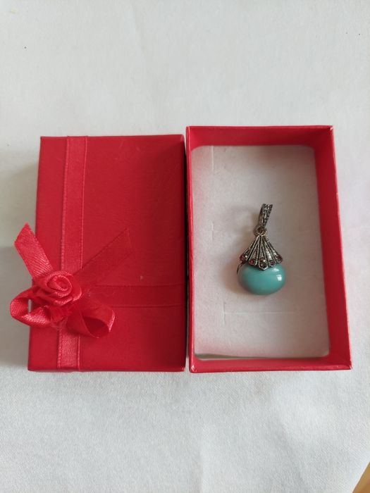 Pandant argint cu piatra semipretioasa peruzea turcoaz