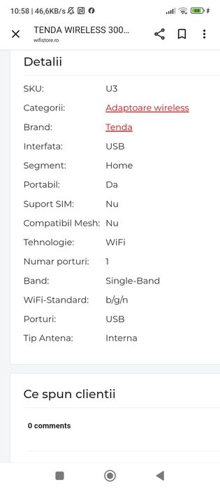 Tenda Wireless cu folie pe el