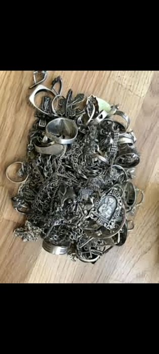 Серебро цепи серьги контакты