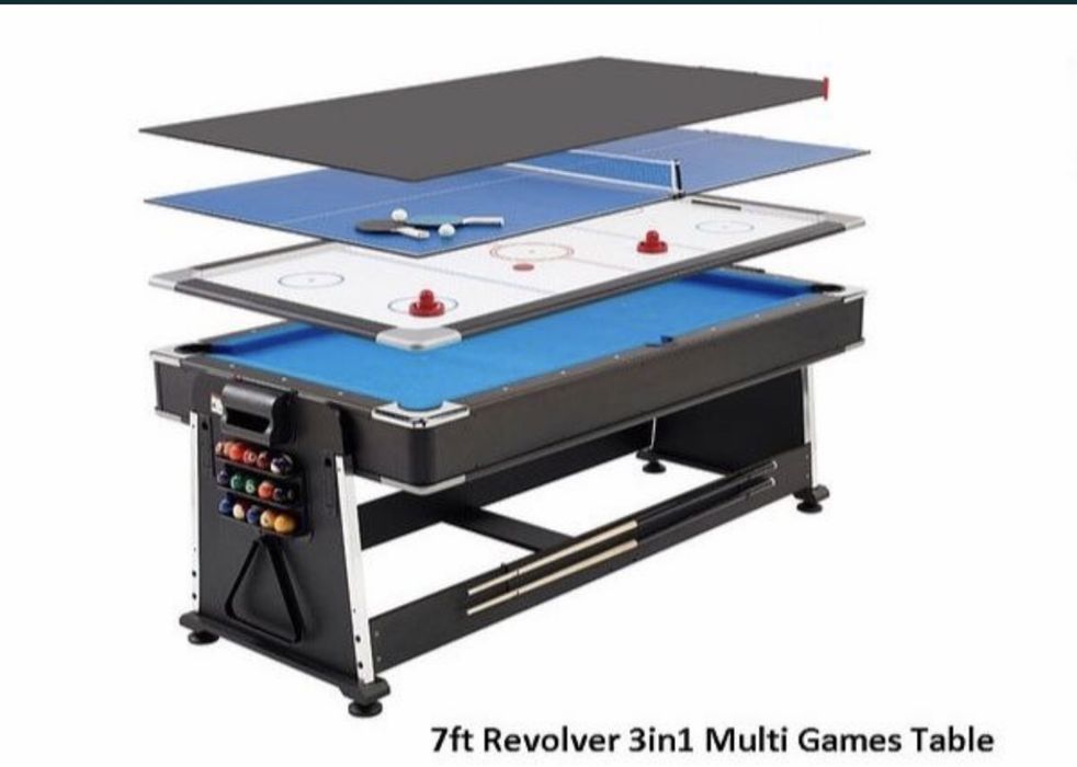 Игровой стол 4 в 1 Настольный теннис Аэрохоккей Бильярдный
