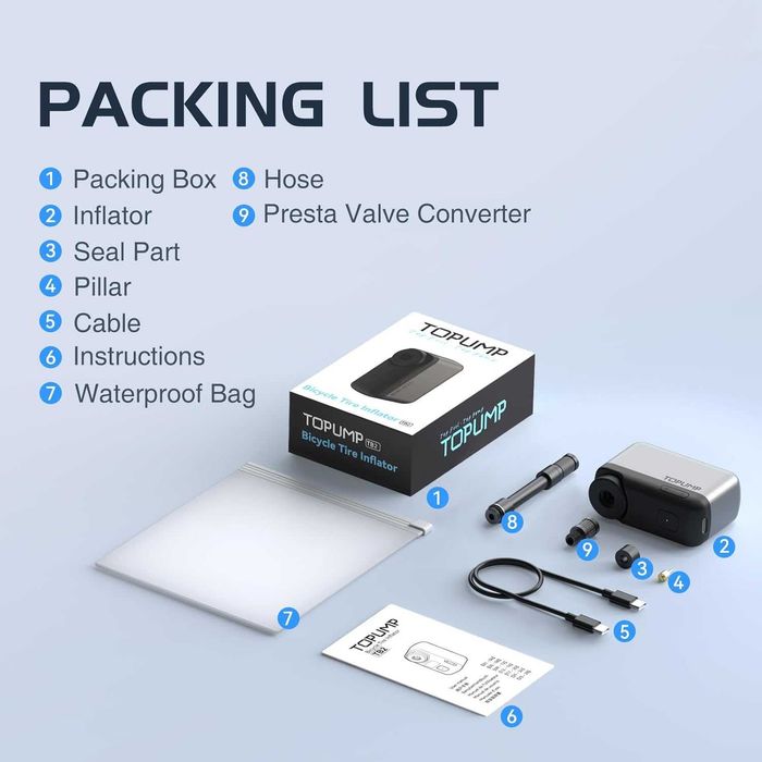 TOPUMP Мини помпа за електрически велосипеди