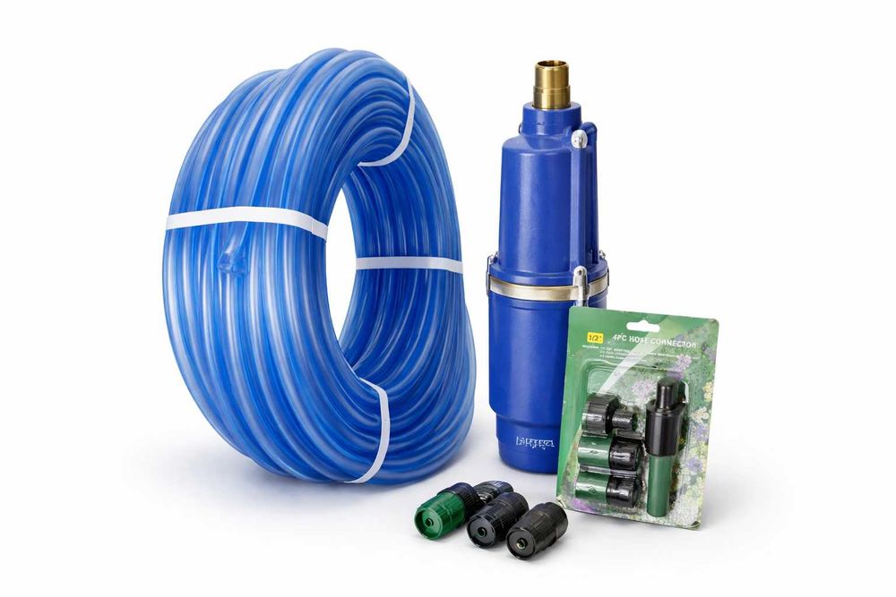 Pompa submersibila 1250W 8 bar + furtun irigatii + accesorii