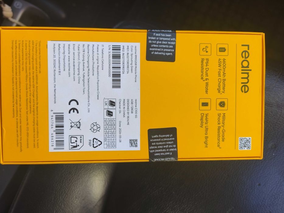Смартфон Realme c100 цена 160евро и смарт часовник Huwawei wath FIT 5 цена 100евро състояние чисто нови не са отваряни