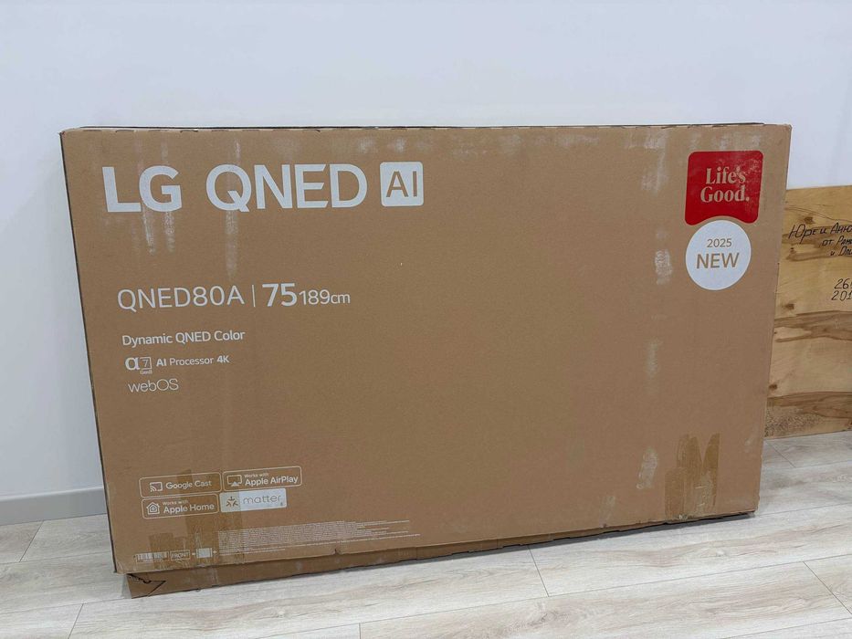 Смарт ТВ LG QNED80A 75'' 4К с процессором AI (aplha 7 gen 8)