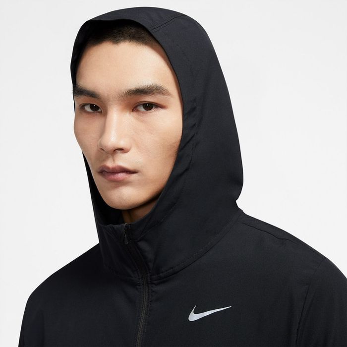Nike DRI-FIT Run Stripe Woven Jacket оригинално яке M Найк спорт тренировки черна ветровка горно яке