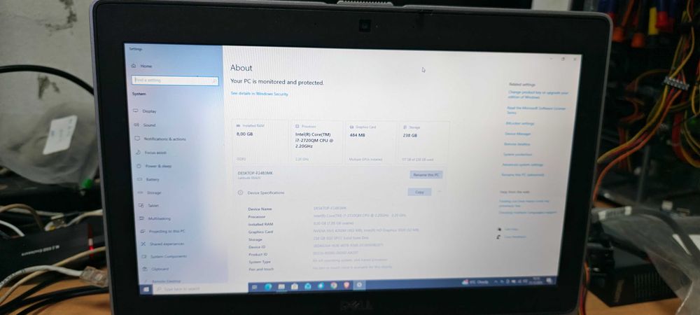 Laptop Dell Latitude i7-2720QM 2.2GHz, Ram 8GB, SSD 256GB