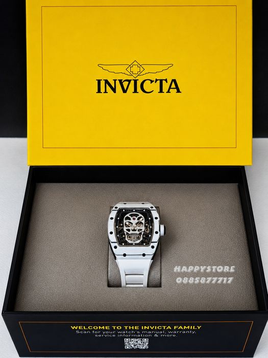 INVICTA Skull white automatic 42 mm, Инвикта нов мъжки часовник