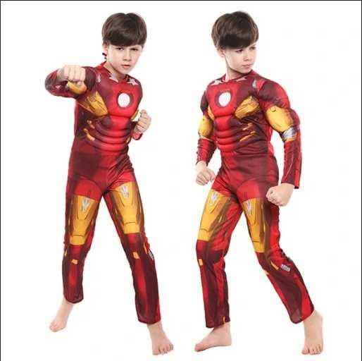 Детски костюм на Железния човек с мускули и маска + ПОДАРЪК йо йо