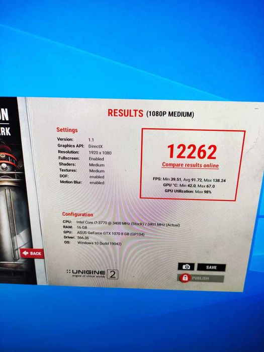 Asus GTX 1070 DUAL OC 8GB GDDR5 256-bit