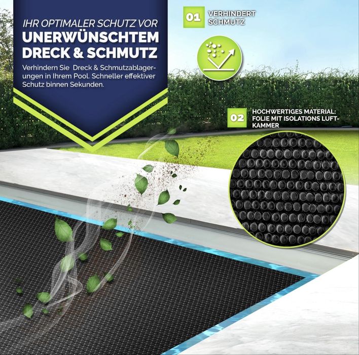 Премиум соларен брезент за басейн 400 µm правоъгълен 300 x 200 см