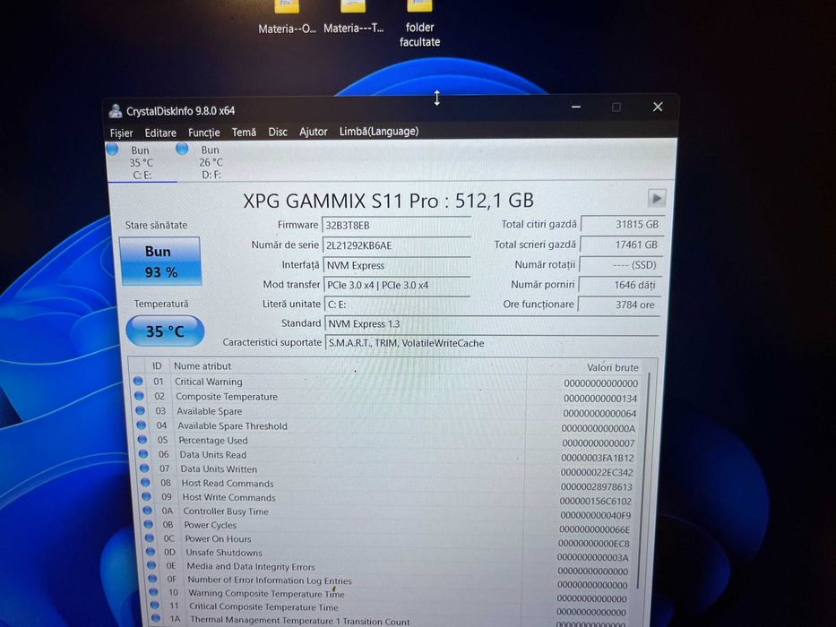 SSD M2 512GB XPG Gammix S11 Pro 512GB